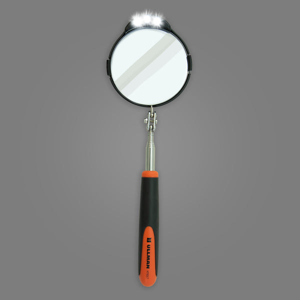 HTS-2LT - Round 3-3/8" Telescoping LED Lighted Inspection Mirror